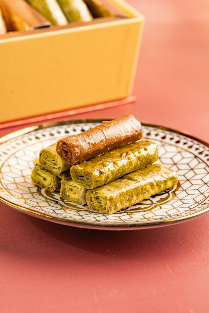 Assorted finger baklava on a plate