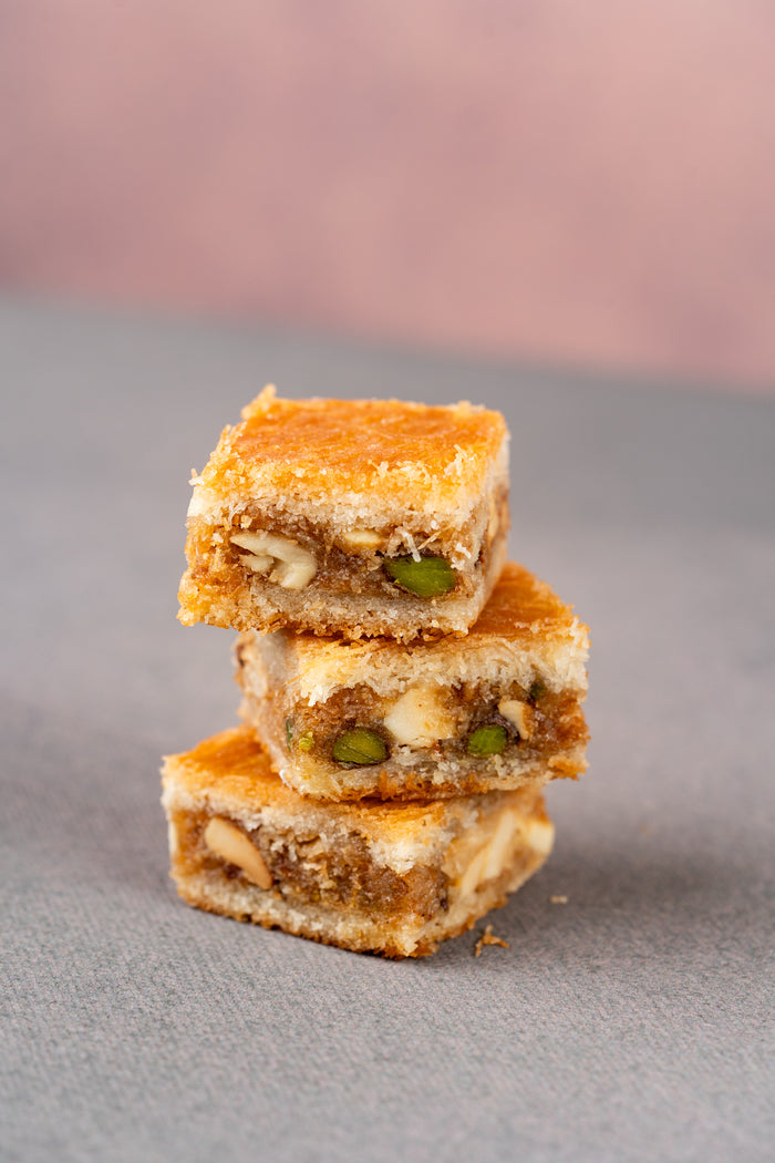 Stack of mixed dry fruit Belloria squares